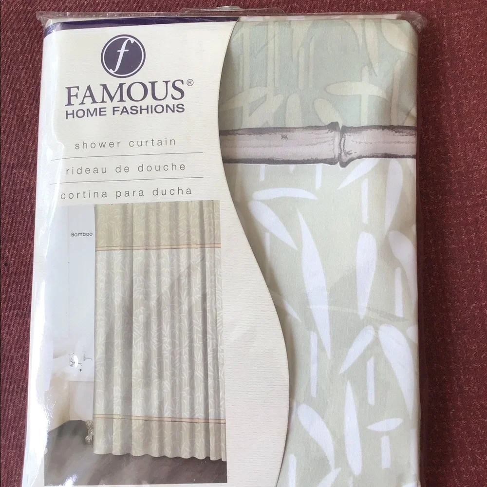 New Famous Home decor bathroom Fashions shower curtain sage green 70” x72” beige
